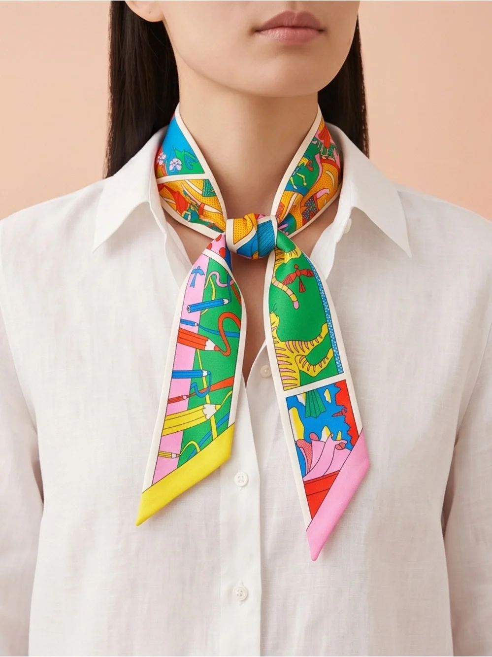 Hermes Factory Suite Colourful Twilly - Picture 1 of 7